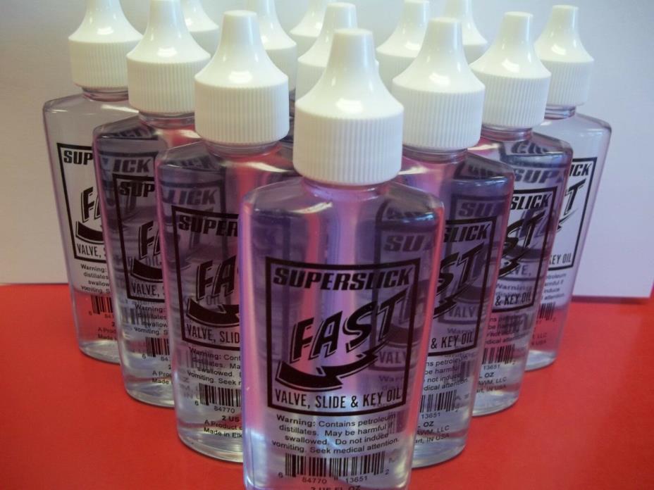 12 Bottles - SuperSlick Fast Valve, Slide & Key Oil-Similar to AL Cass Valve Oil