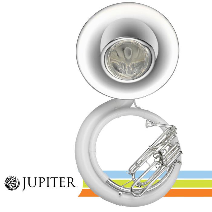 Jupiter JSP1010S Key of BBb 1000 Series Fiberglass Sousaphone + Wheeled Hard Cas