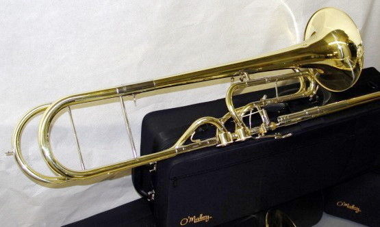 The O'Malley ContraBass Trombone key of F with D/Bb valves  O'Malley Contra bass