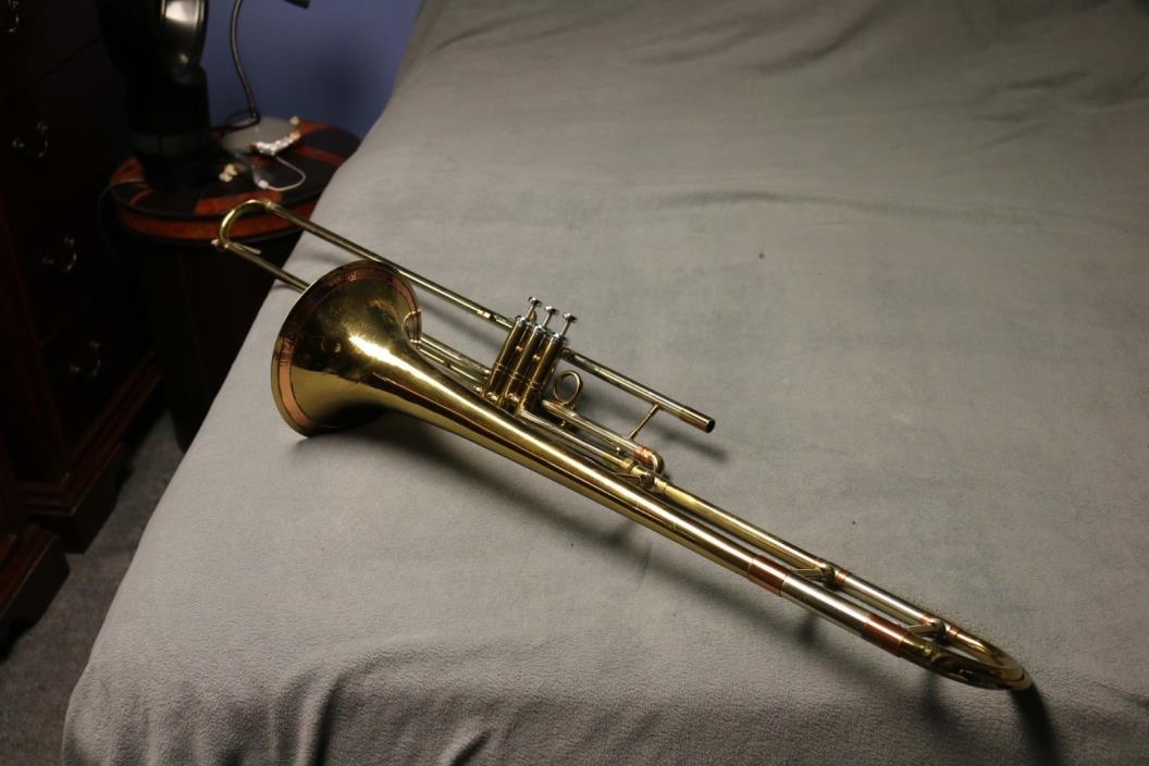 RARE VTG. 1950'S GETZEN SUPER DELUXE TONE BALANCED VALVE TROMBONE TRI COLOR