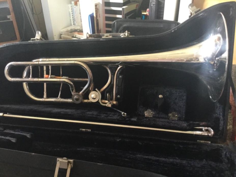 King 8B doube-trigger silver bass trombone