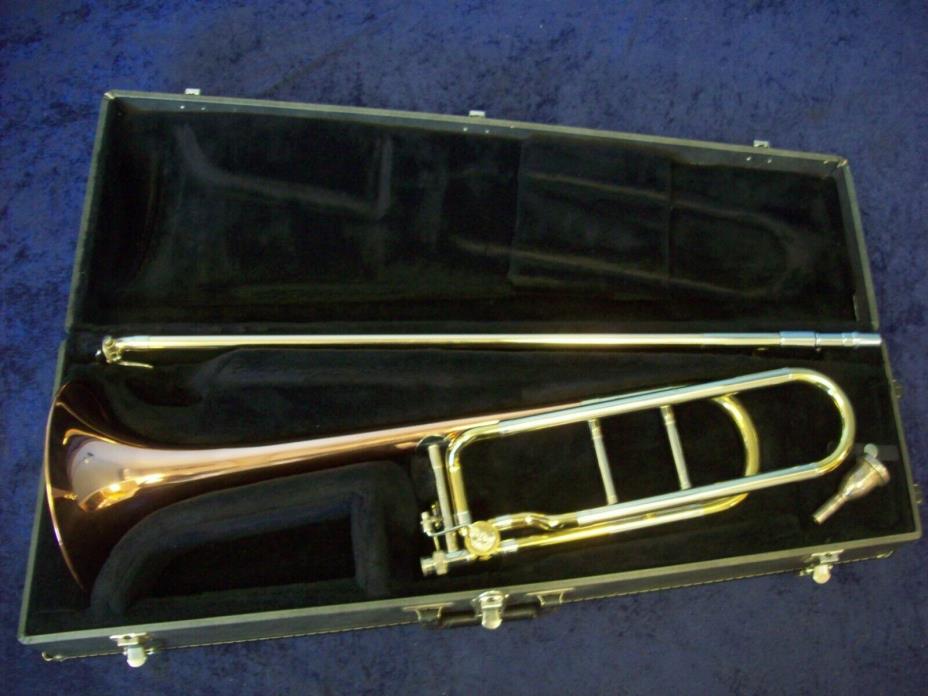 GORGEOUS! BLESSING B-88-O F ATTACHMENT TROMBONE W/ ROSE BRASS BELL + MPIECE