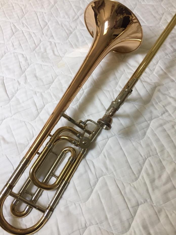 bach stradivarius trombone 42G, gold brass bell, f attach., excellent condition
