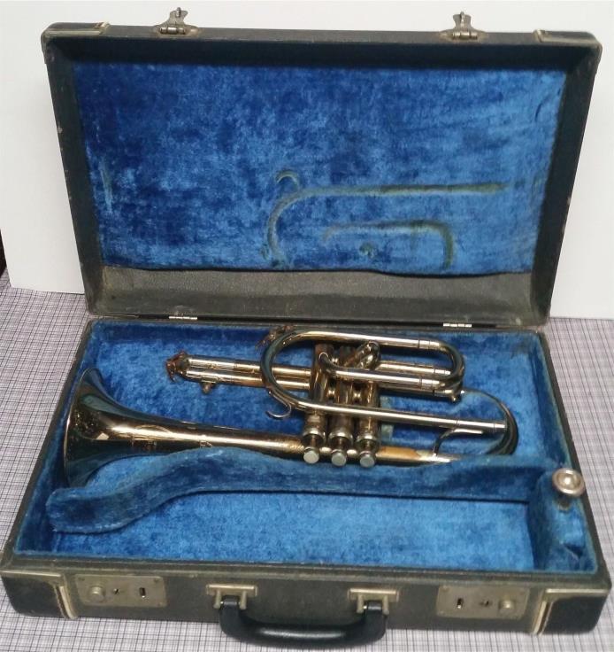 Vtintage King Cleveland Superior Cornet Instrument W/ Case Parts or Repair Only
