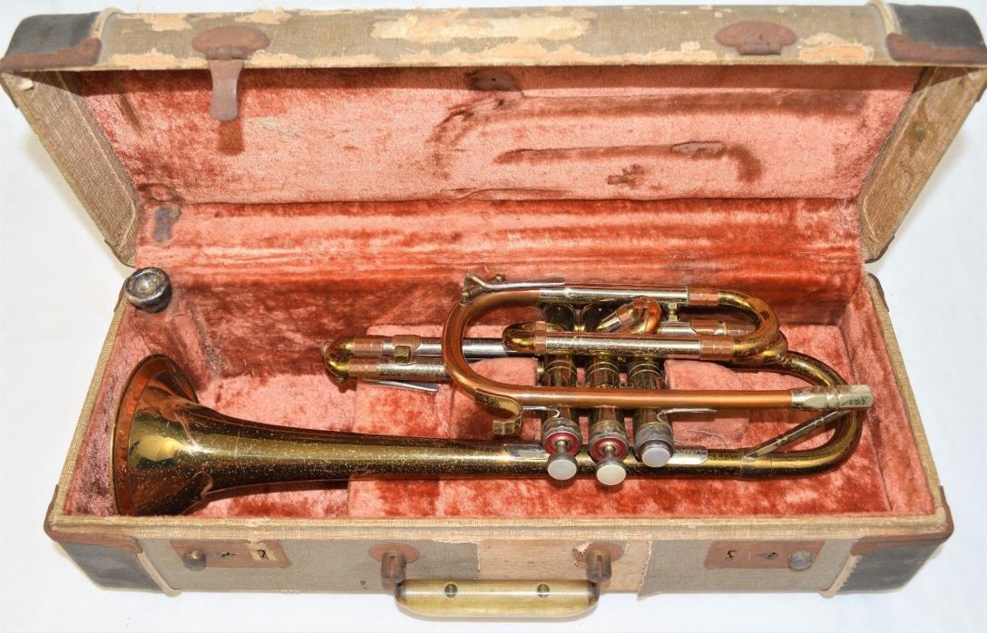 Vintage Getzen Super Deluxe Tone Balanced 58664 Cornet for Repair
