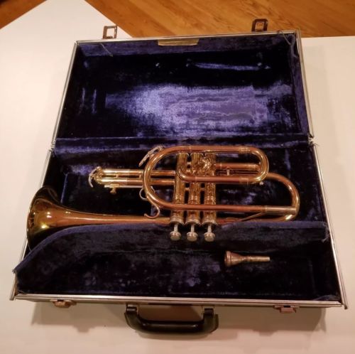 Vintage King Cornet Cleveland 602 Coronet Brass Trumpet with Carry Case