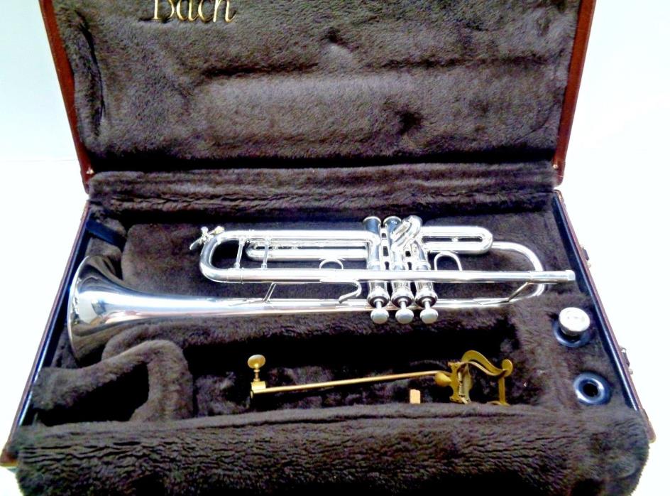 Vintage Bach Stradivarius Silver Plated Model 37 ML Professional Trumpet & Case