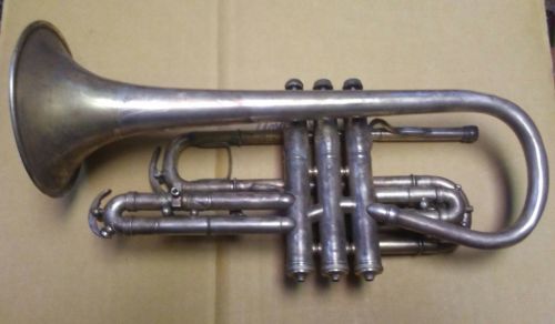 SILVER CG CONN CORNET SERIAL NUMBER M 116568 VALVE AN SLIDES WORK NEEDS RESTORED