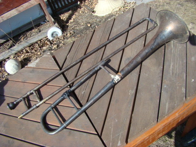 Vintage Silver Pan American Trombone with King Mouthpiece ~ Serial # 5003