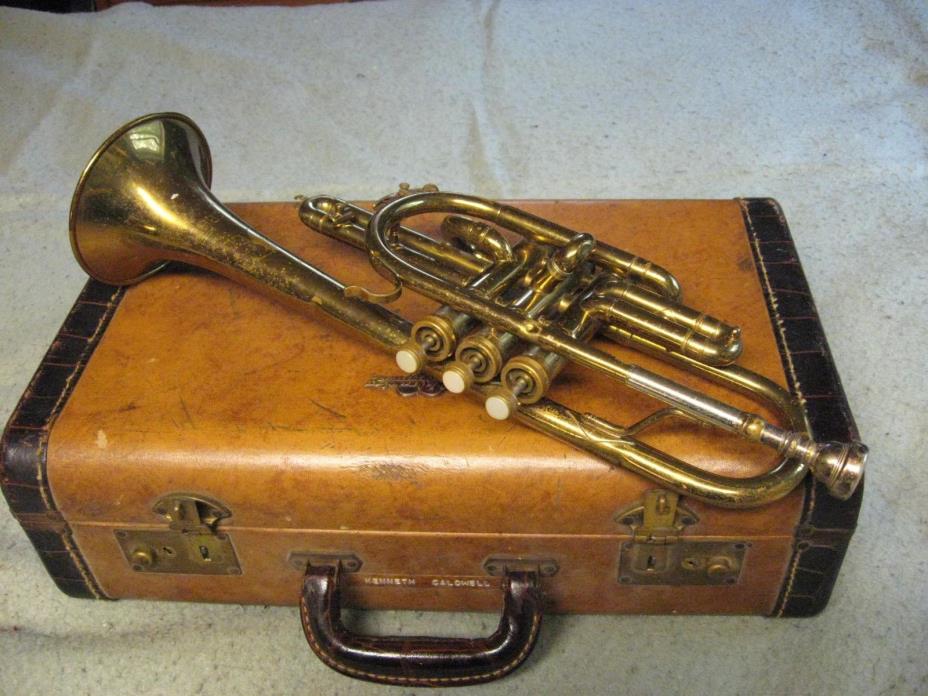 Vintage Silvertone Trumpet  Elkhart, Ind. USA w/Case Needs Repair