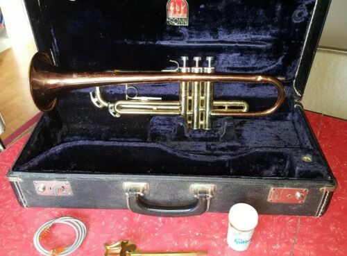 CONN DIRECTOR STARS COPPER TRUMPET 1962 VINTAGE ORIGINAL CASE