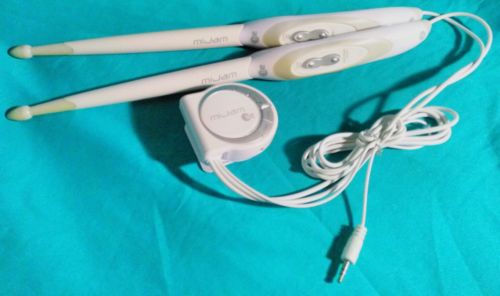 MiJam B2 Electronic Play Along WHITE Drum Sticks GOOD USED CONDITION-UNTESTED