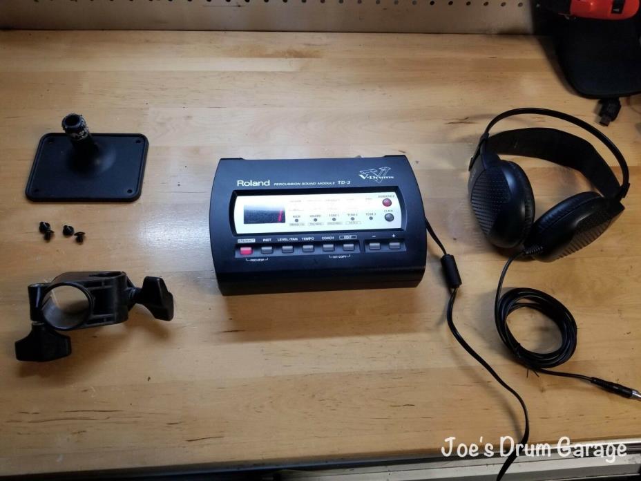 Roland TD-3 V-Drum Module/Brain w/Headphones, Mount, Clamp, Power Supply JX36395