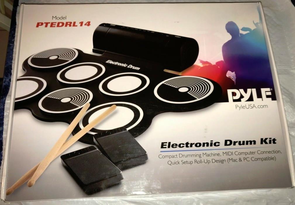 Drums Electronic Drum Kit, Compact Drumming Machine, Pyle USA PTEDRL14 - NIB