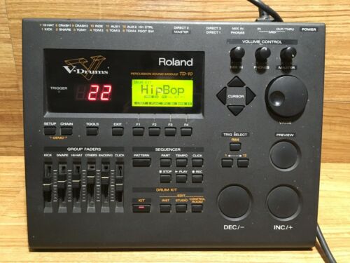 Roland TD-10 VDrum Percussion Sound Module w/ Mounting Plate and Manuals TD10