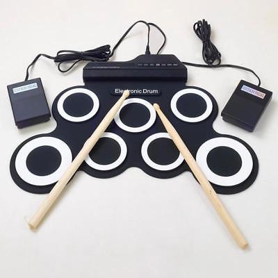 Professional 7 Pads Portable Digital USB Roll up Foldable Silicone Electronic