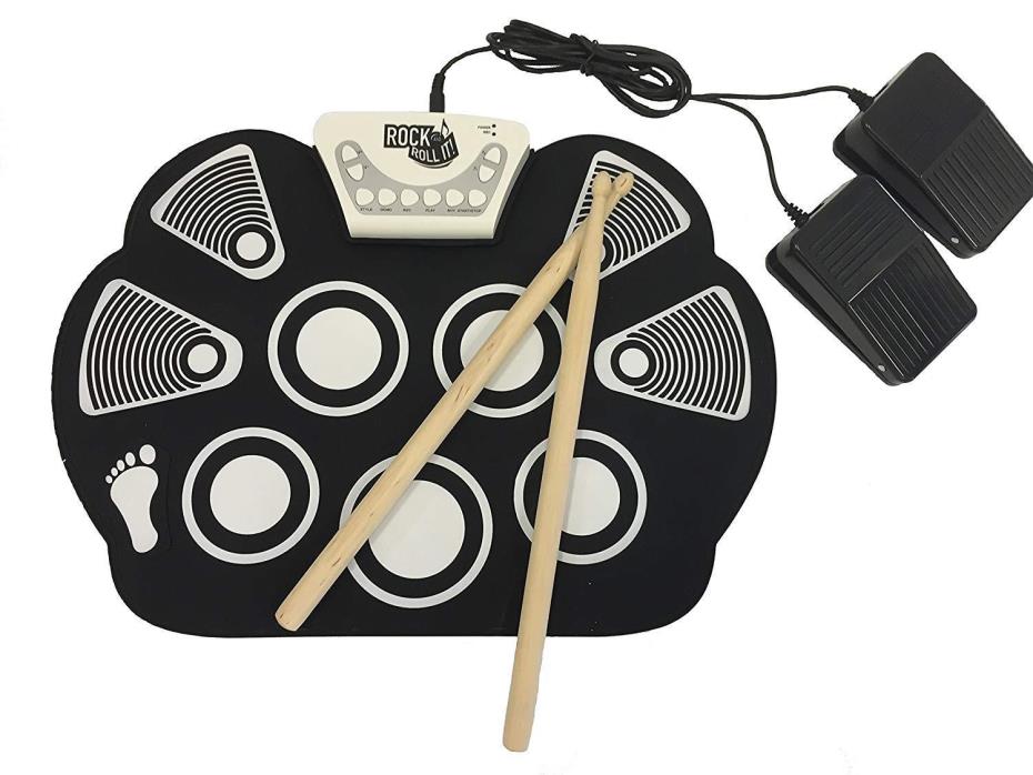 Rock N Roll Electronic Drum Set Mat Kids Flexible Portable Loud Speaker Snare US
