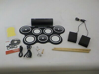 Pyle Electronic Drum Kit - Compact Drumming Machine, MIDI Computer Connection