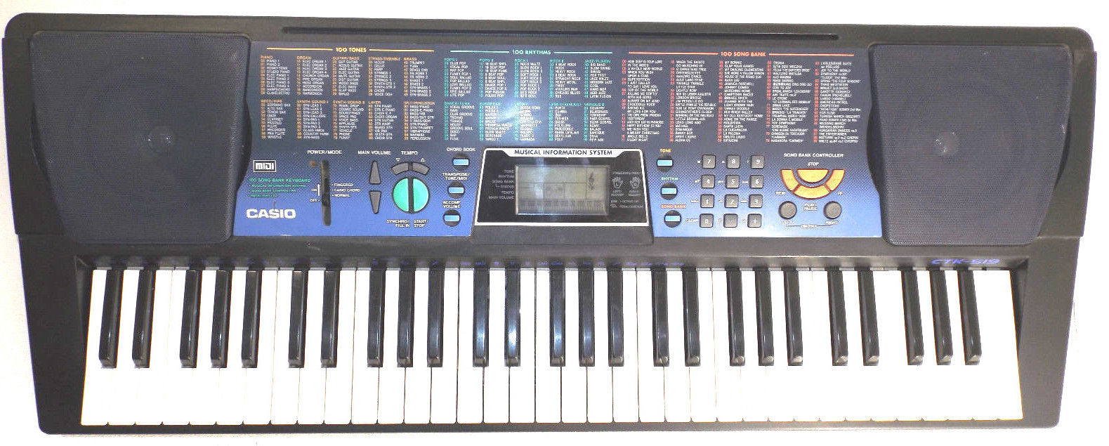 Casio CTK-519 Full-Size 61-Key Electronic Keyboard w/Tones Rhythms & Lesson Mode
