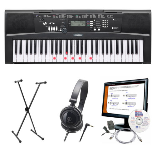 Yamaha EZ-220 61-Lighted Key Keyboard Bundle