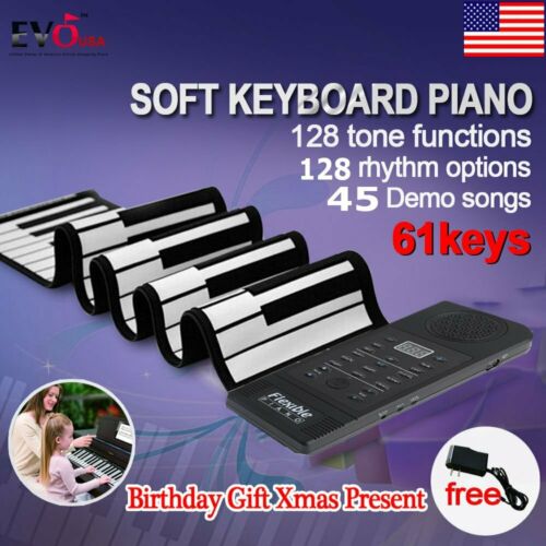 61 Key Electronic Music Keyboard Piano Organ Display USB Input Lessons Brand HO