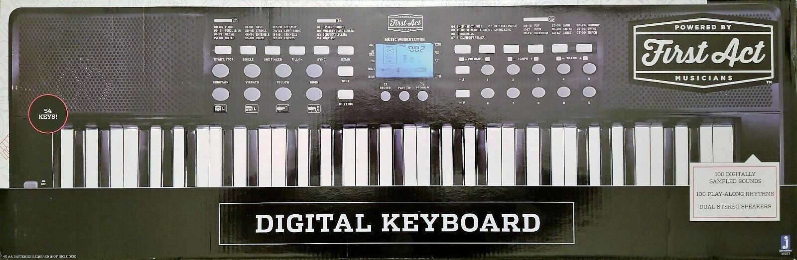 First Act MI073 Digital Keyboard, 54 Keys, 100 Instrument Sounds and Rythms, New