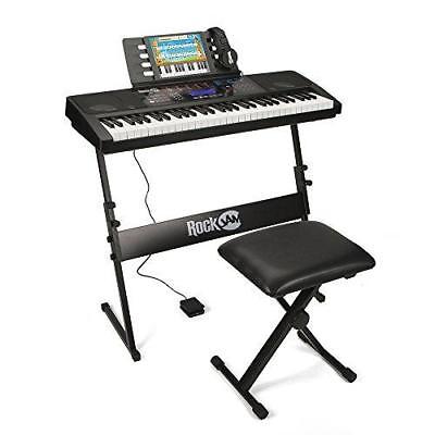 RockJam RJ761-SK Key Electronic Interactive Teaching Piano Keyboard with Stand,
