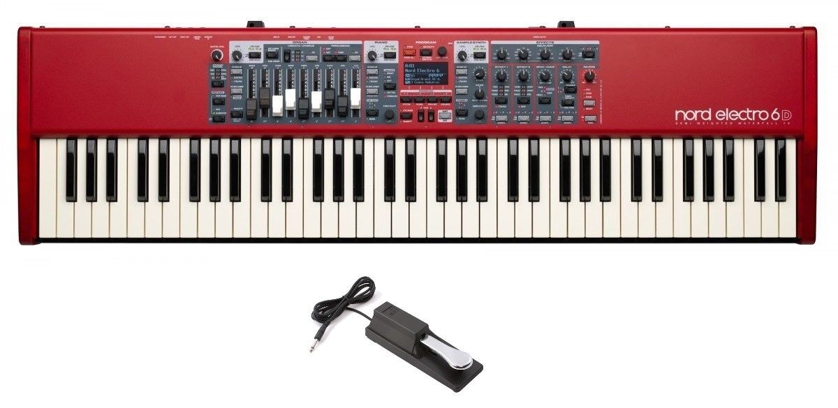 Nord Electro 6D 73 Stage Piano Semi-Weighted Waterfall  FREE SUSTAIN PEDAL