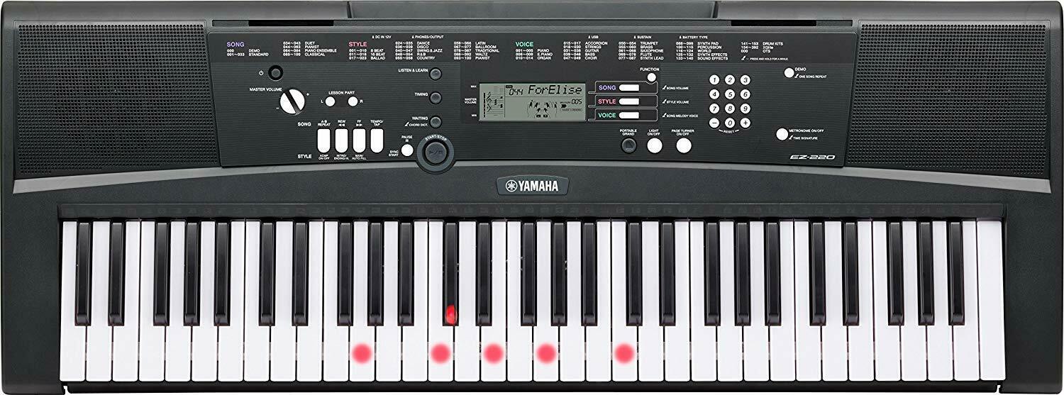 Yamaha EZ-220 Portable Keyboard with Lighted Keys (power adapter sold separately