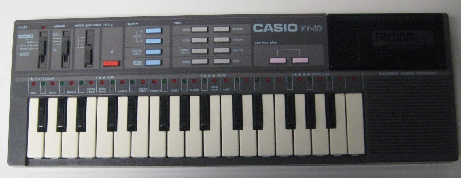 Casio Casiotone PT-87 Electronic Musical Keyboard w/ Rom Pack RO-551