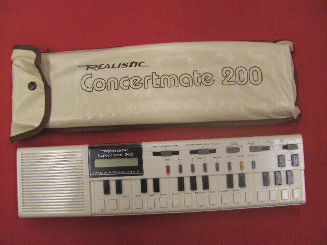 VTG Realistic Concertmate 200 Electronic Keyboard Synthesizer w/ Cover Tested