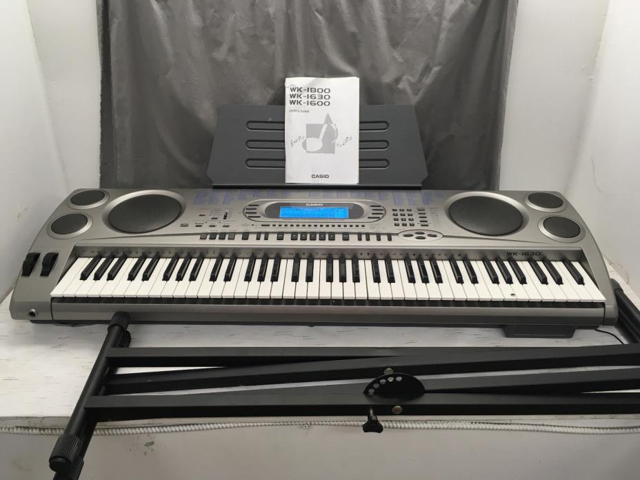 Casio WK-1630 Keyboard w/ Stand Music Rack Adapter Manual Piano Organ