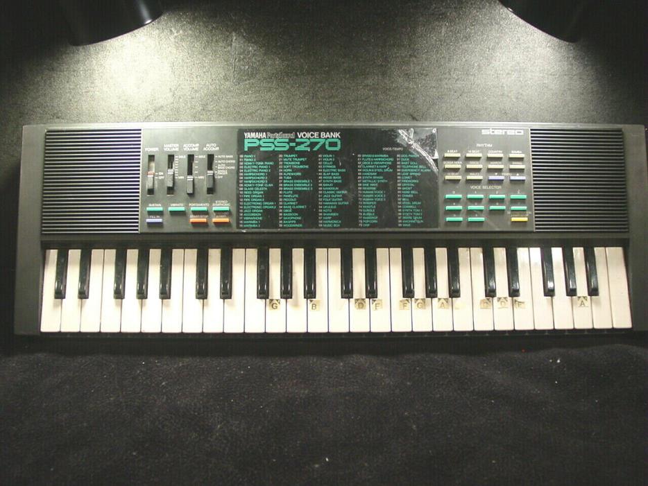 Vintage Yamaha PSS-270 Keyboard Piano Synthesizer + power supply CLASSIC!