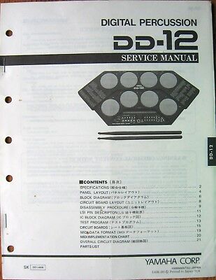 Yamaha DD-12 Digital Drum Pads Drum Machine Original Service Manual Book