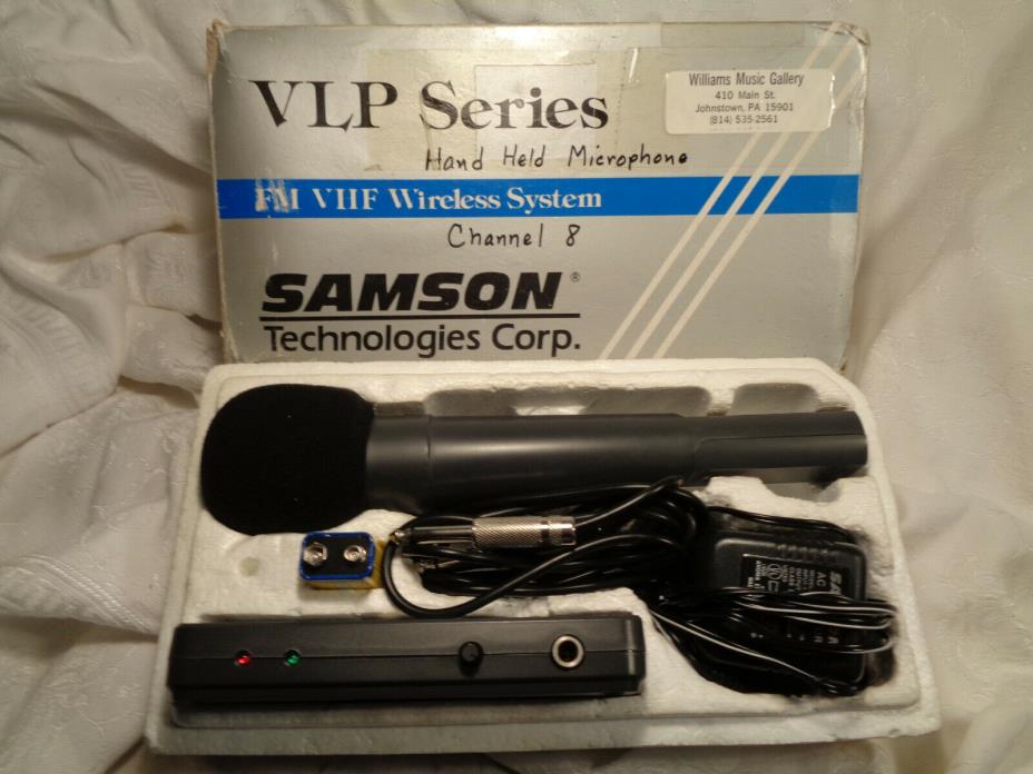 Samson VHF FM Wireless System  VR-1 Receiver Channel 8  VH-1 Wireless Microphone
