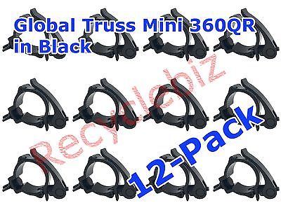 12 Pack Global Truss Mini 360 QR Quick Release Clamp in Black Finish!
