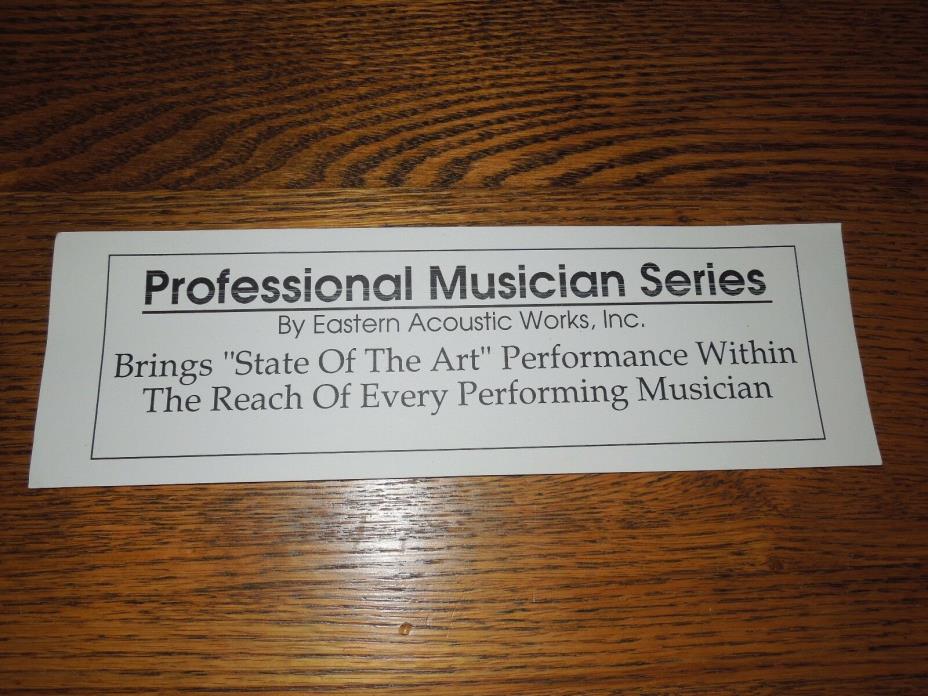 1986 Eastern Acoustic Works EAW Professional Musician Series Vintage Sticker