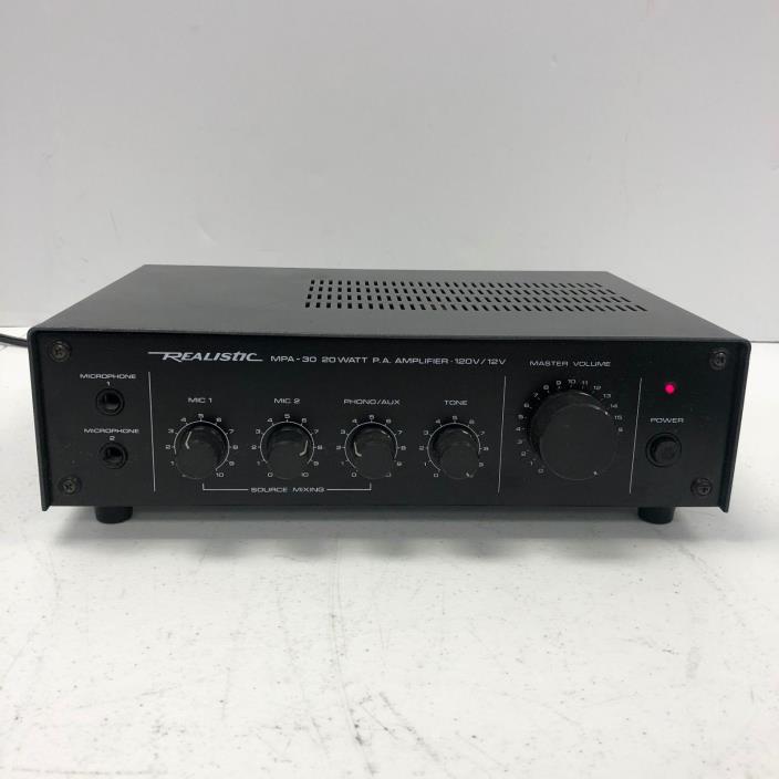 Realistic MPA30 MPA-30 20-Watt PA Public Address Amplifier 1/4