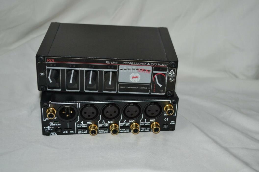 RDL RU-MX4 Pro 4 Input Mic/Line Mixer W/Phantom - Mic and Line Out