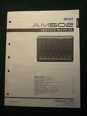 Yamaha AM602 Mixer Service Repair Manual Schematics Parts List 1989