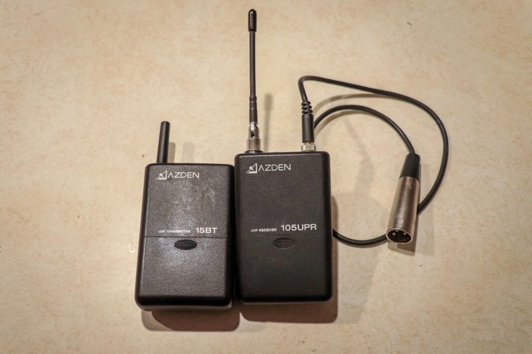 Azden wireless mic and receiver with hot shoe