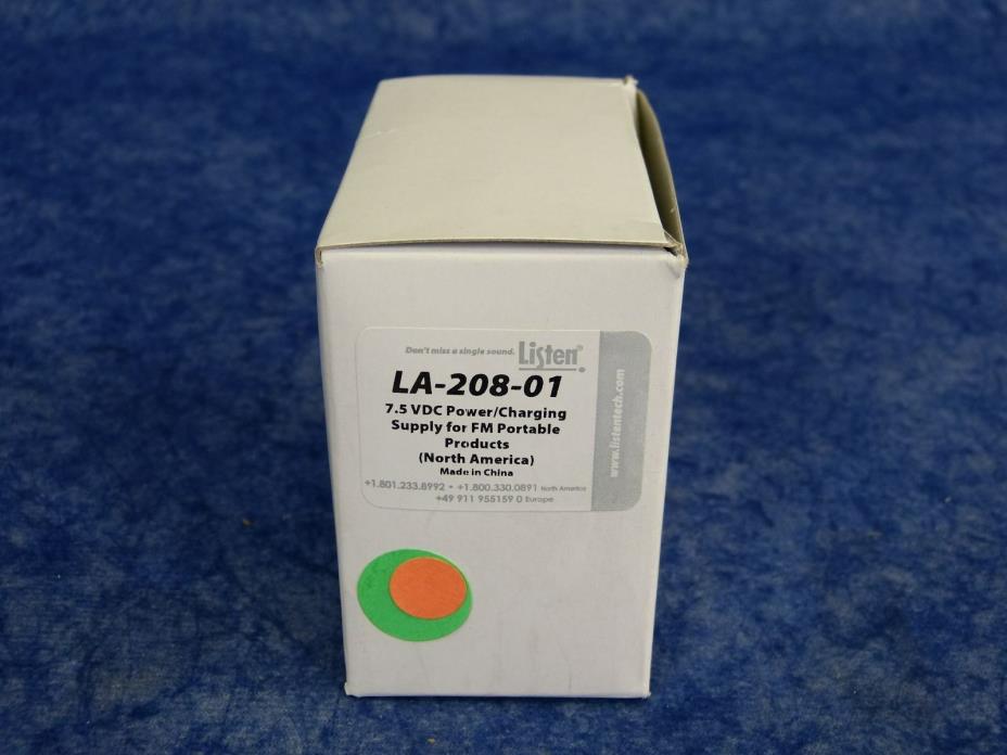 Listen Technologies LA-208-01 / 7.5 VDC POWER SUPPLY RF PORTABLE PRODUCTS