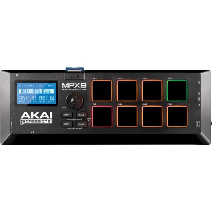 Akai Professional MPX8 Mobile Sd Sample Player With 8 Pressure-Sensitive Pads