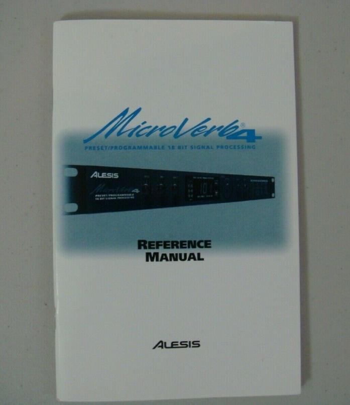 Microverb 4 Reference Manual, Reverb Instruction Manual - Clean No Writing