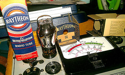 NOS NIB Raytheon Type 56 Triode Vacuum Tube Tested