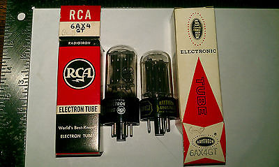 [2] NOS 6AX4GT Half-Wave Vacuum Rectifier Tubes RCA & Raytheon Tested