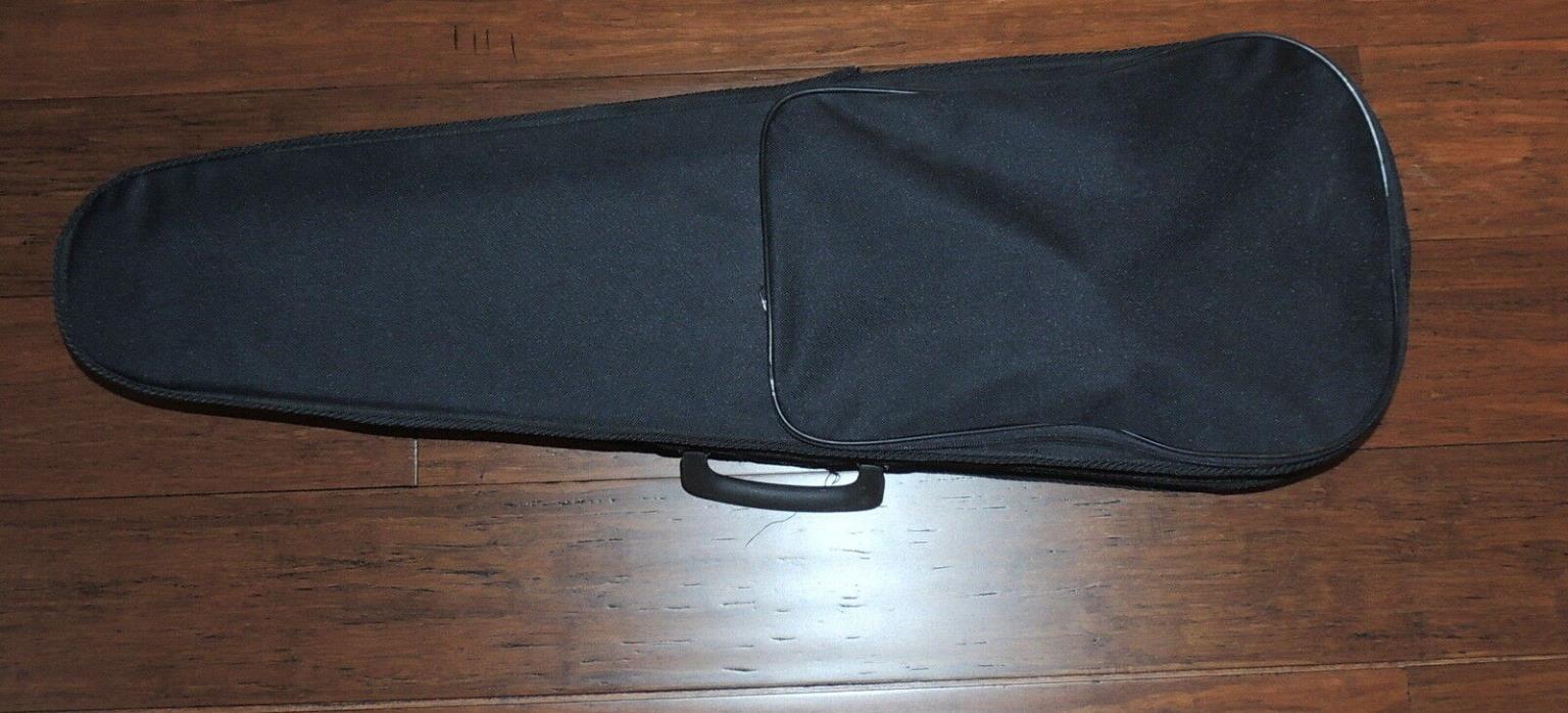 Travel Violin Case Black Zipper Velvet Lining FLAW
