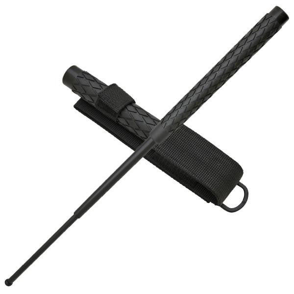 NEW 26” Black Telescoping Rubber Grip Police Baton With Nylon Pouch