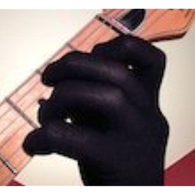 Guitar Glove, Bass Musician Practice -S- 2 Pack Fits Either Hand COLOR BLACK