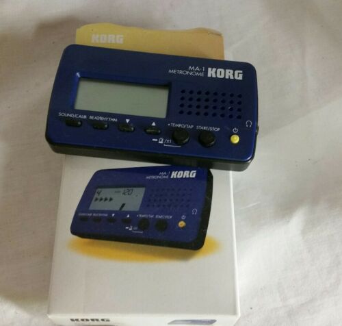Korg MA1 Black/Blue Visual Beat Counting Metronome, Blue Front , built in stand